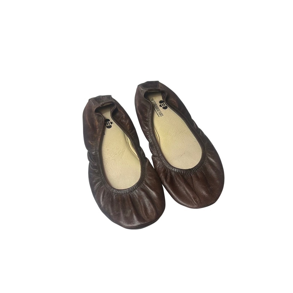 The Storehouse Flats Ballet Flats Womens 8 Brown Leather Oil Rubbed Scrunch